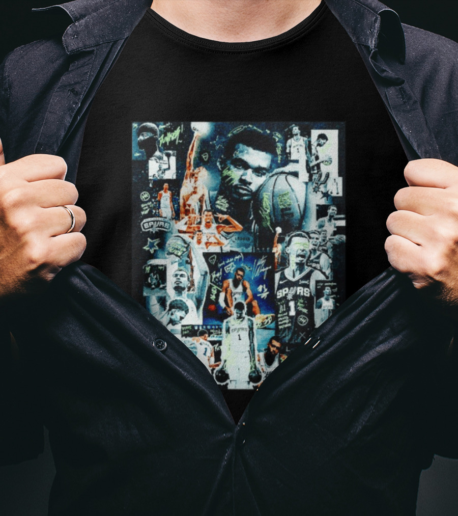 MVP Victor Wembanyama San Antonio Spurs NBA Collage Signature Edition T-Shirt