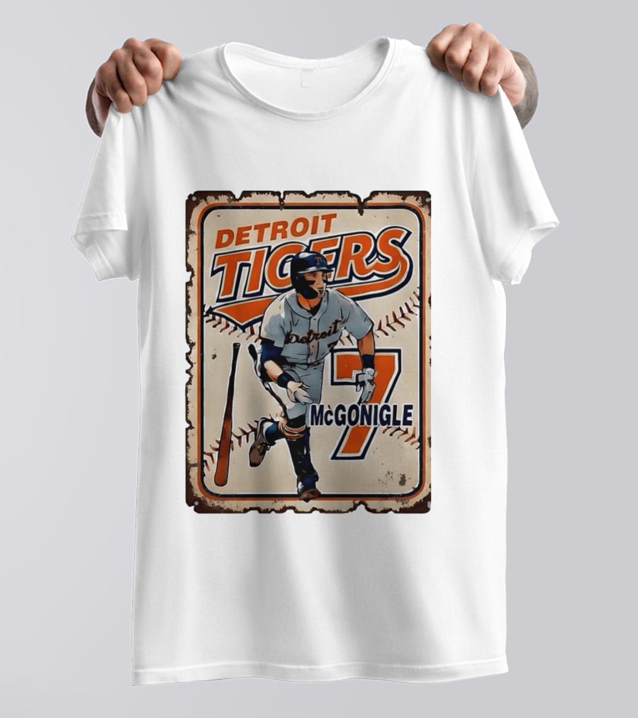 Detroit Tigers Baseball McGonigle Number 7 T-Shirt