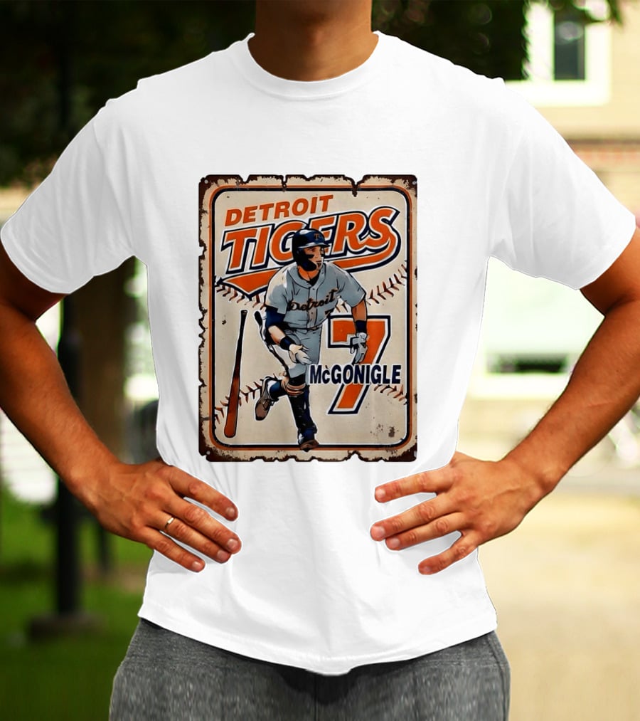 Detroit Tigers Baseball McGonigle Number 7 T-Shirt