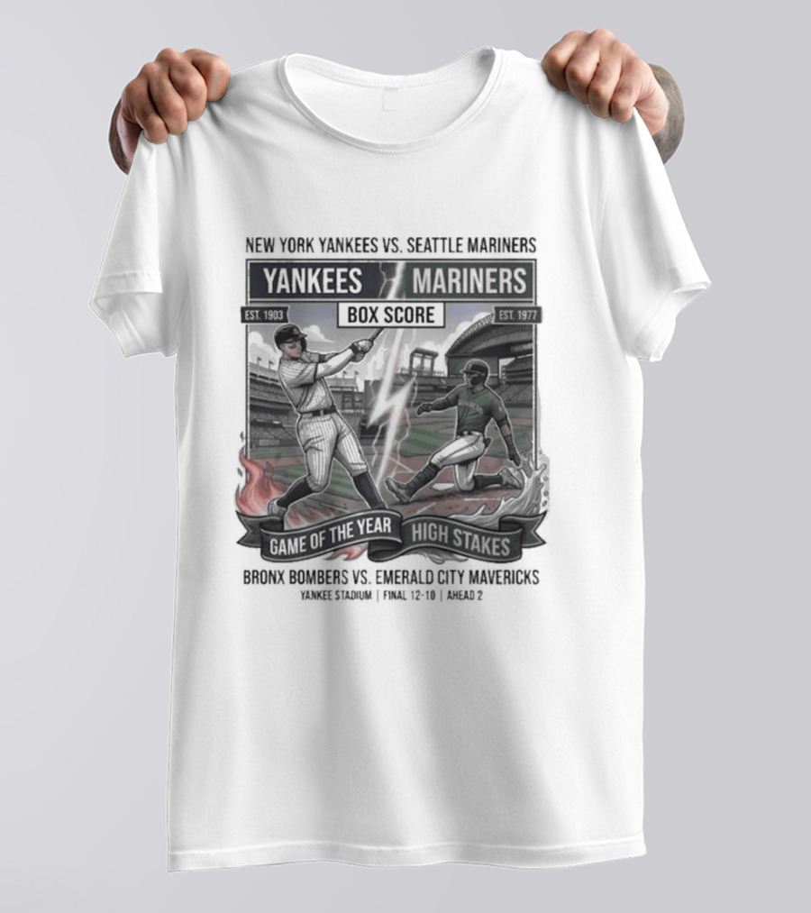 New York Yankees Seattle Mariners Box Score Game Of The Year T-Shirt