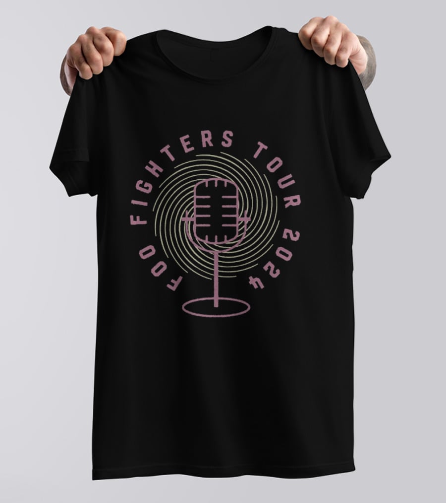 Foo Fighters 2024 Tour Microphone Spiral T-Shirt
