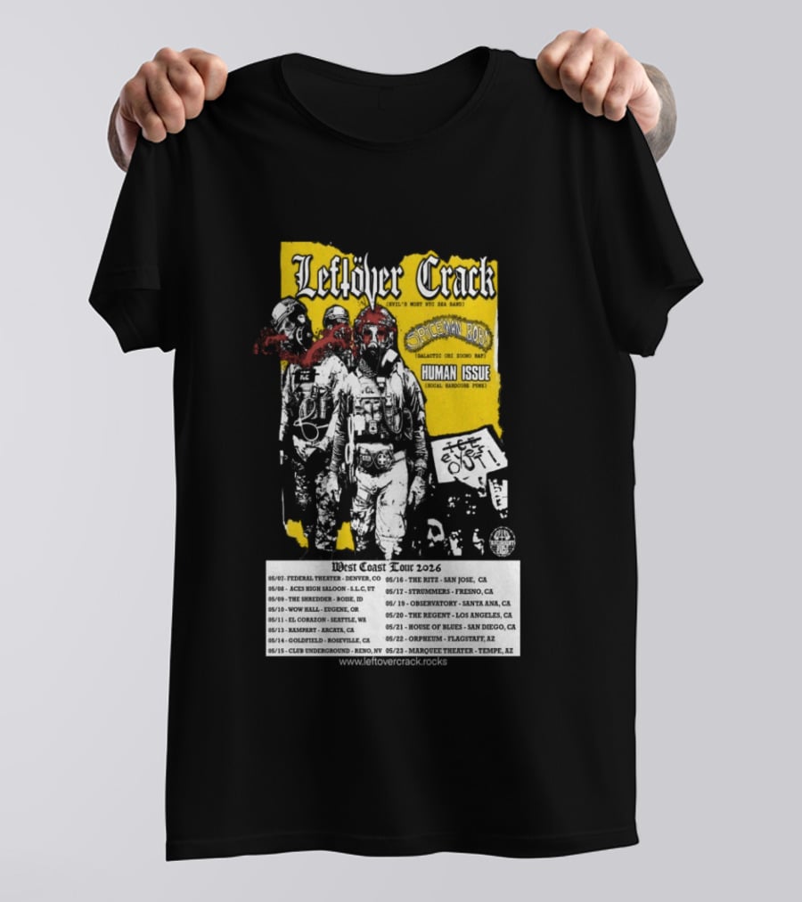 Leftover Crack West Coast 2026 Shows Vintage Punk Rock Tour Dates T-Shirt