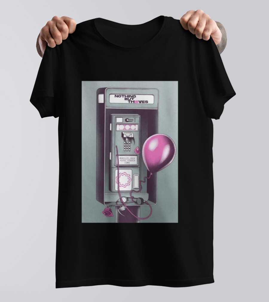 Nothing But Thieves March 31 2026 Mexico City Pepsi Center Concert Phone Booth Balloon Roses T-Shirt