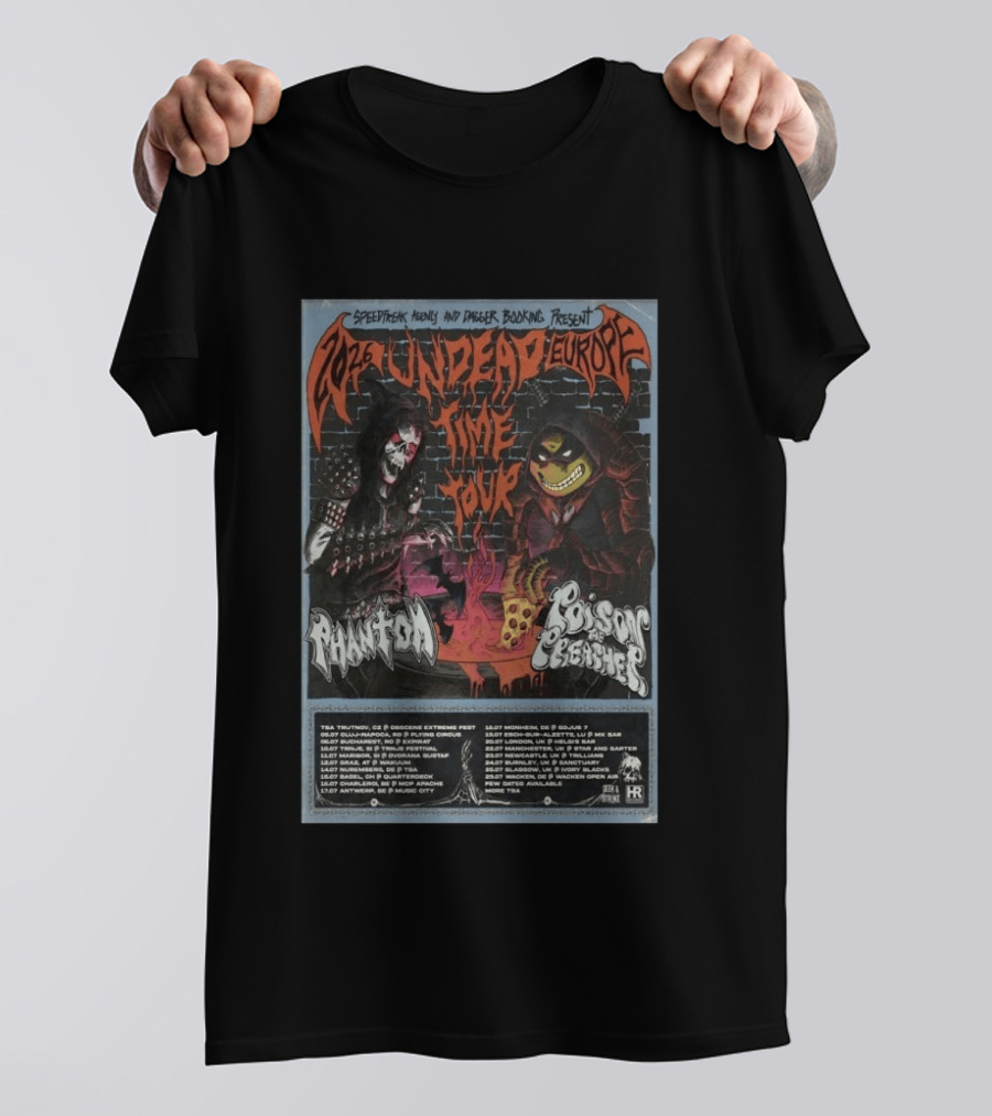 Speedfreak Agency Dagger Booking Present 2026 Undead Time Tour Europe Phantom Poison The Preacher T-Shirt