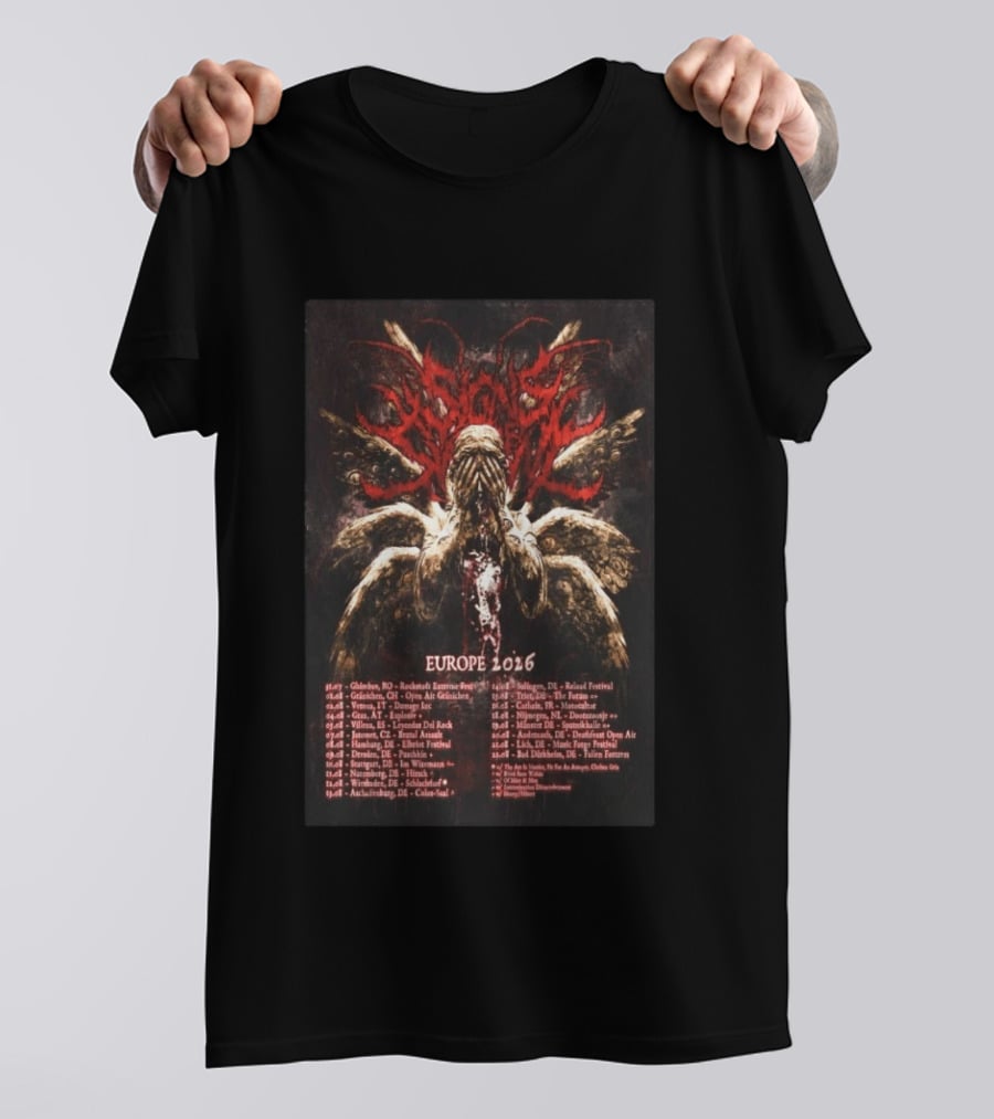 Signs Of The Swarm Europe 2026 Tour Dates Gothic Angel T-Shirt