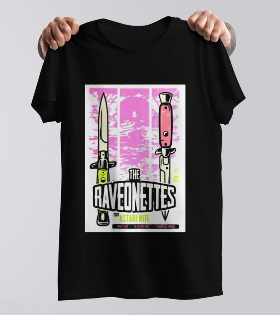 The Raveonettes Culture Room April 1 2026 Astari Nite Fort Lauderdale Concert Knives T-Shirt
