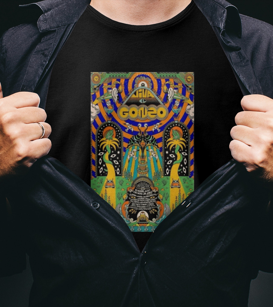 Viva El Gonzo Festival 2026 Psychedelic Art With Cacti And Birds T-Shirt