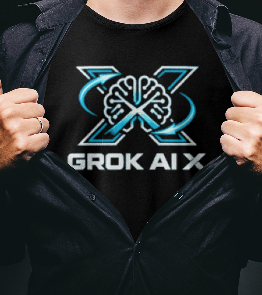 Grok AI X Brain And Arrows T-Shirt