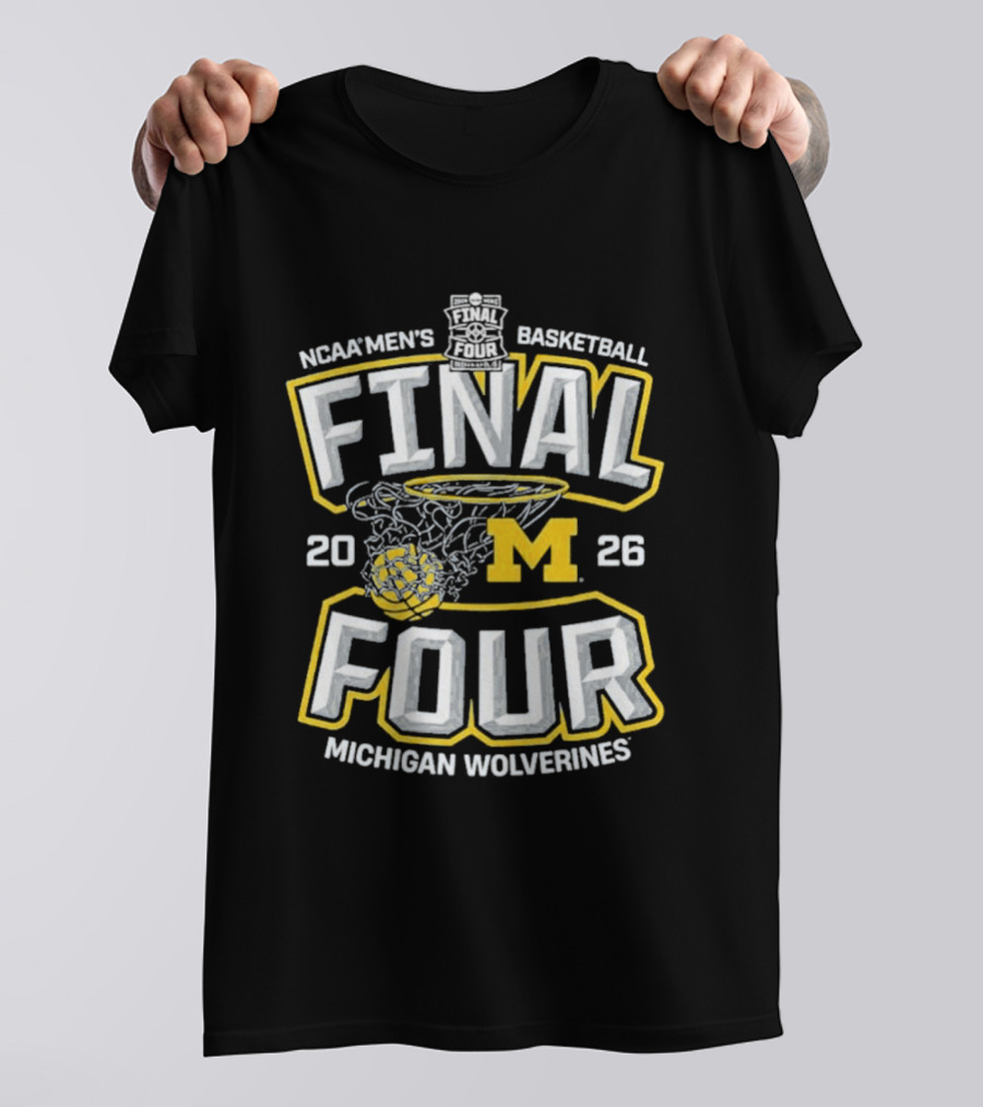 NCAA Men's Basketball Final Four 2026 Michigan Wolverines T-Shirt