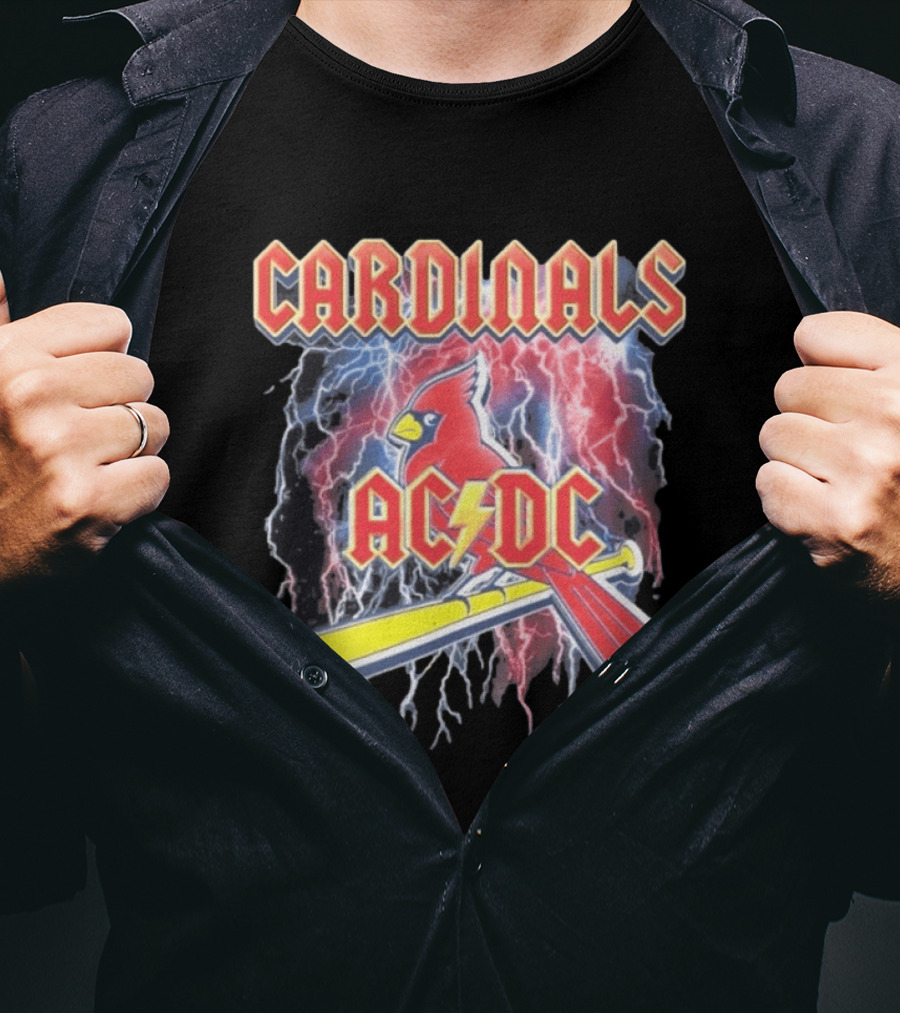 Cardinals AC DC Lightning Bat Baseball T-Shirt