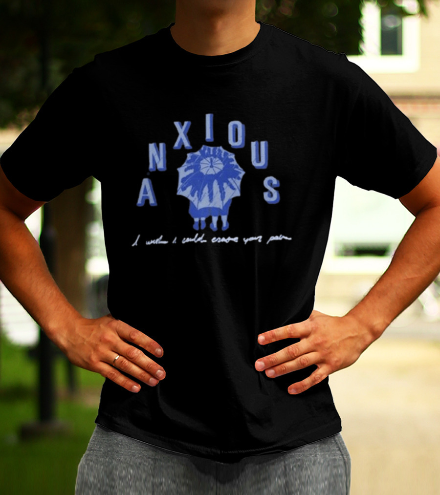 Anxious Umbrella Blue Tie Dye Wish Escape Pain T-Shirt