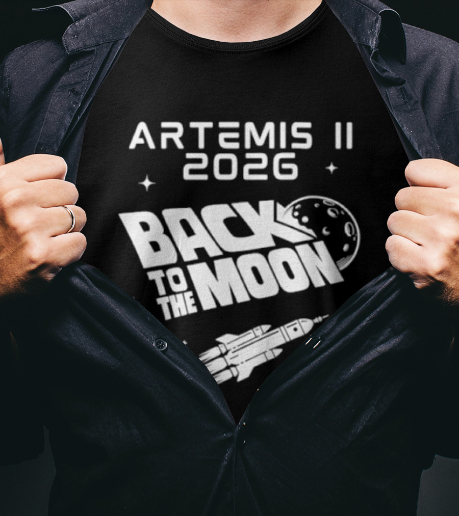 Artemis II 2026 Mission Back To The Moon Lunar Rocket Journey T-Shirt