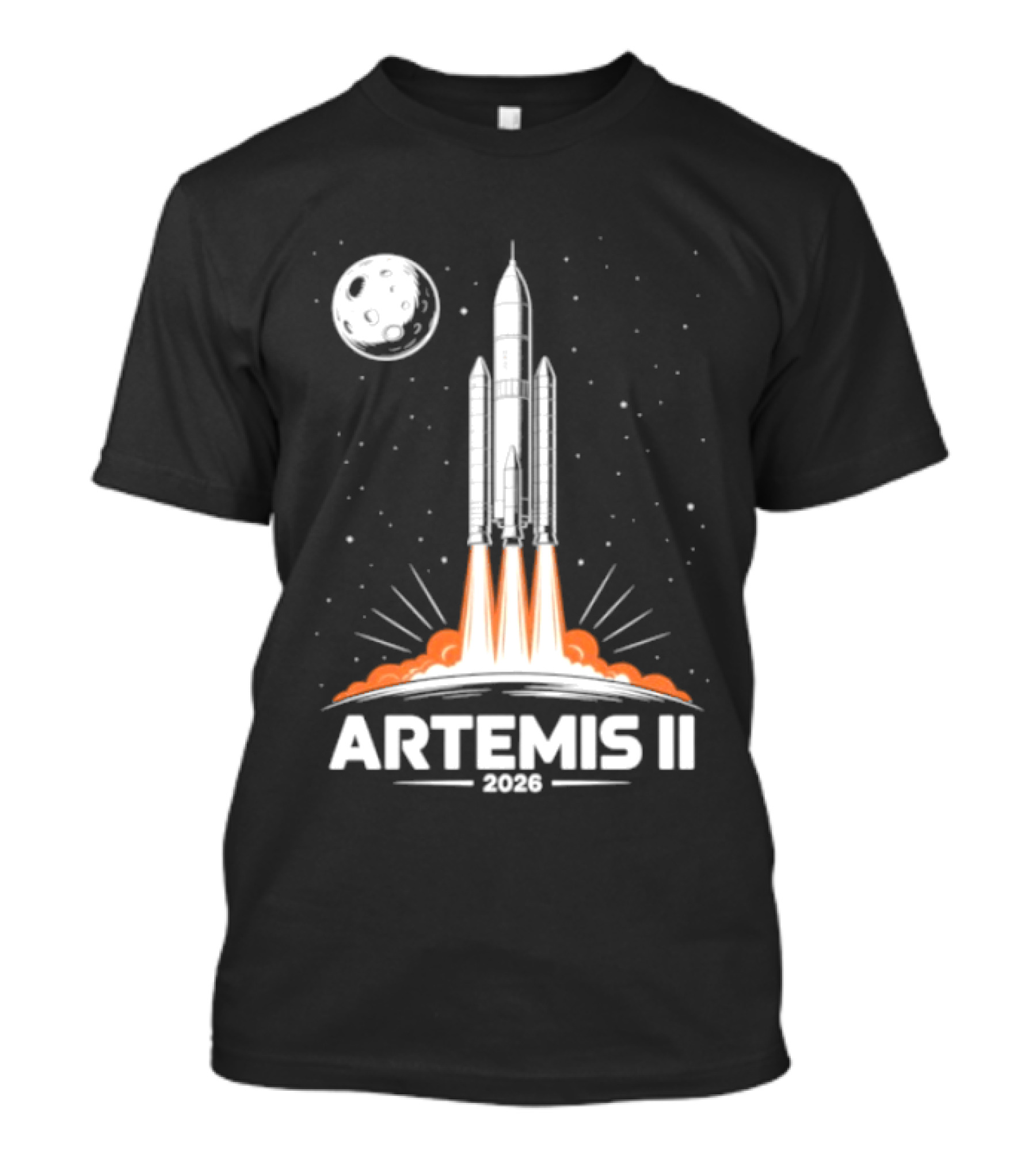 Artemis II 2026 Rocket Launch To The Moon With Spacecraft And Moon T-Shirt
