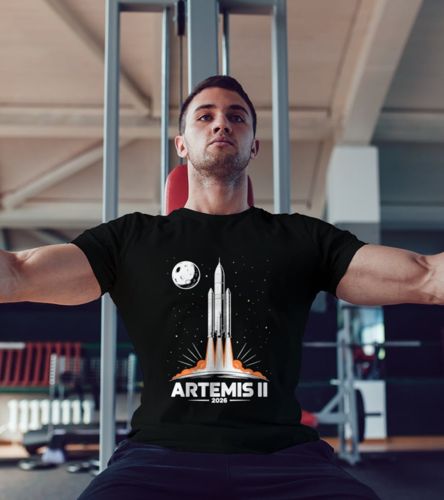 Artemis II 2026 Rocket Launch To The Moon With Spacecraft And Moon T-Shirt