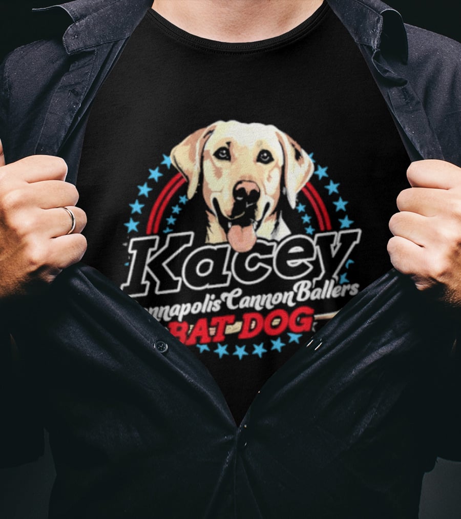 Kacey Kannapolis Cannon Ballers Bat Dog Baseball T-Shirt