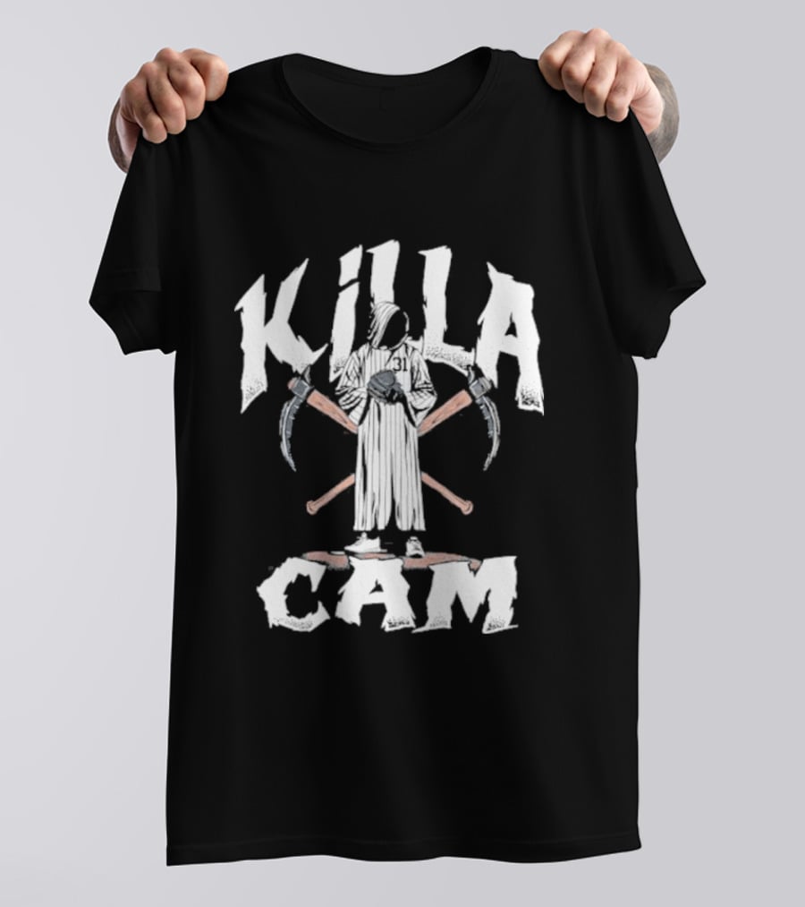 Killa Cam Schlittler New York Baseball Crossed Bats And Sickle T-Shirt