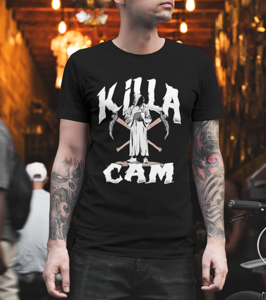 Killa Cam Schlittler New York Baseball Crossed Bats And Sickle T-Shirt