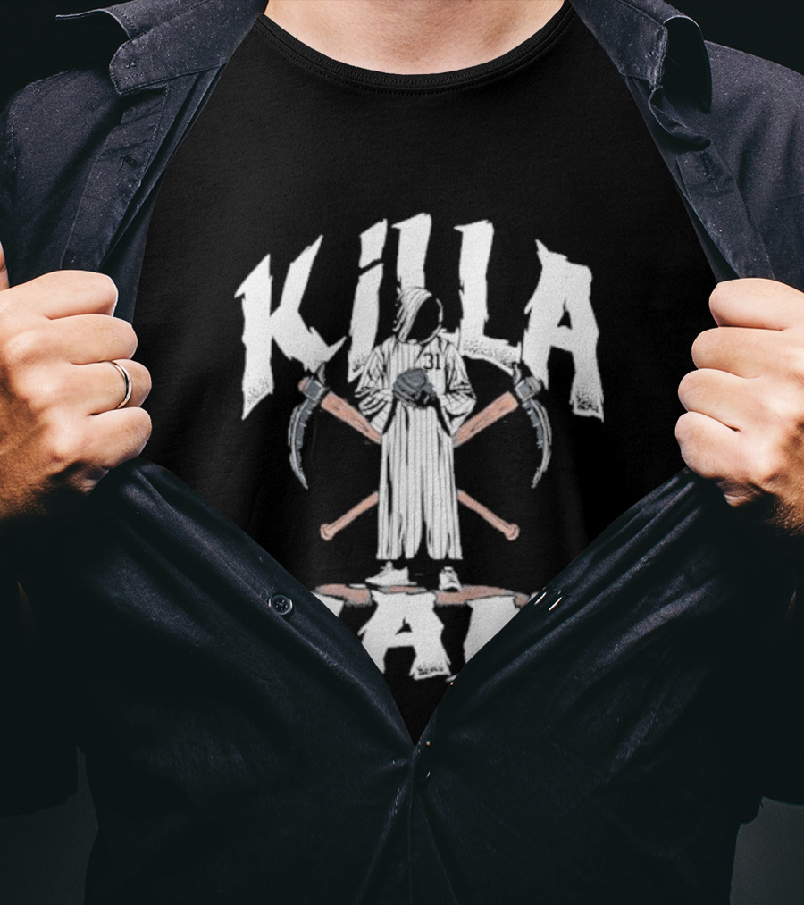 Killa Cam Schlittler New York Baseball Crossed Bats And Sickle T-Shirt