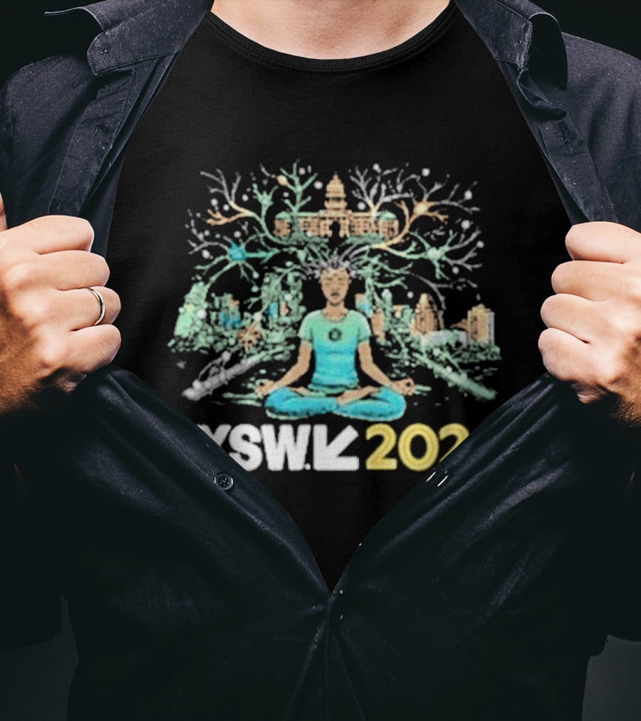 SXSW 2026 Meditative Yoga Retreat Mystical Tree T-Shirt