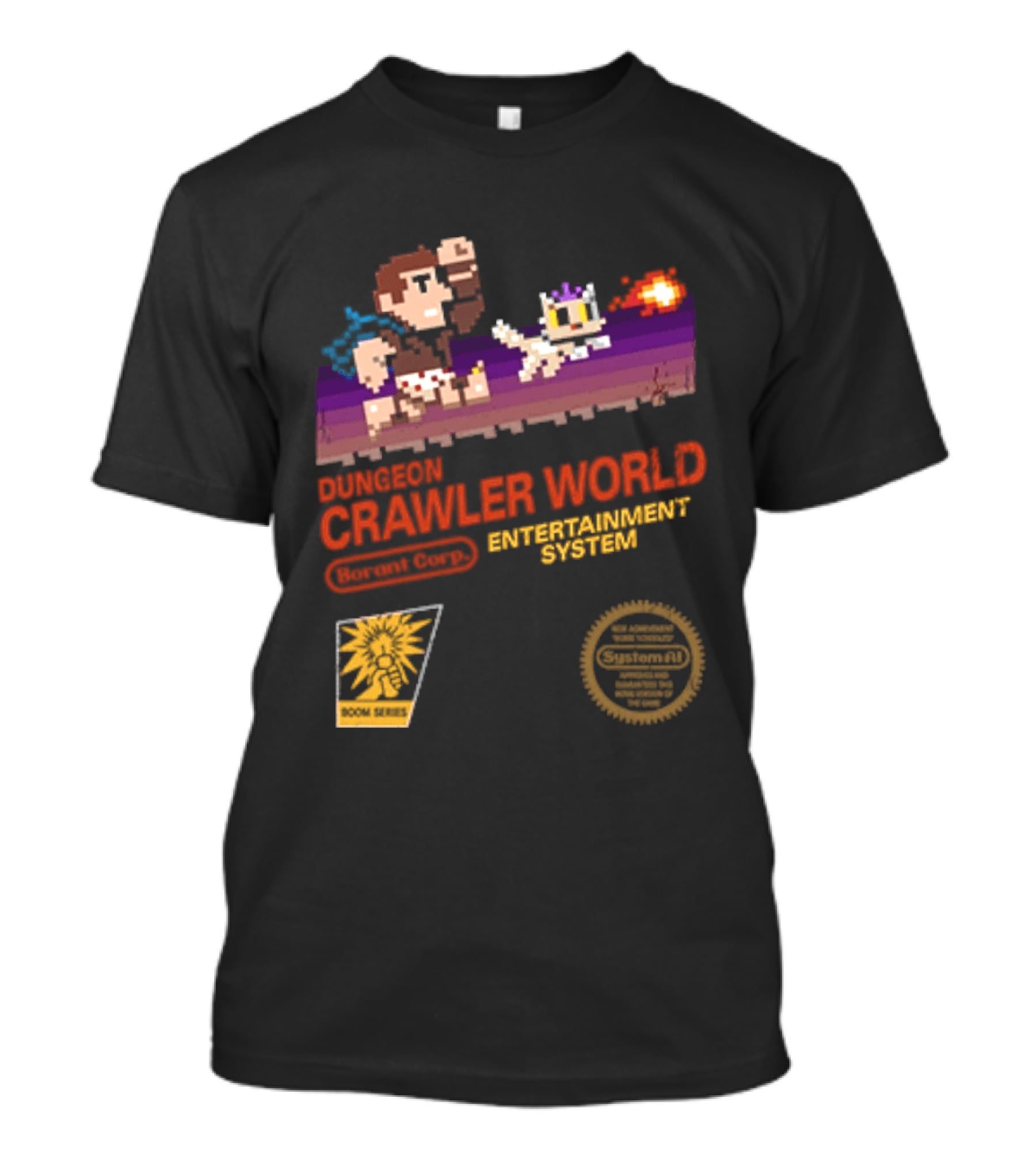 Dungeon Crawler World Entertainment System Pixel Adventure Quest Retro Game T-Shirt