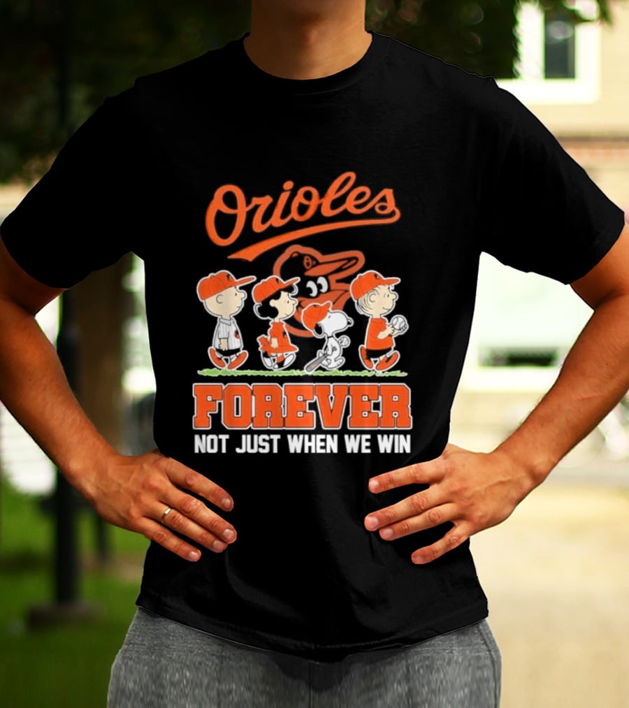 Orioles Forever Peanuts Characters Baseball Team Spirit T-Shirt
