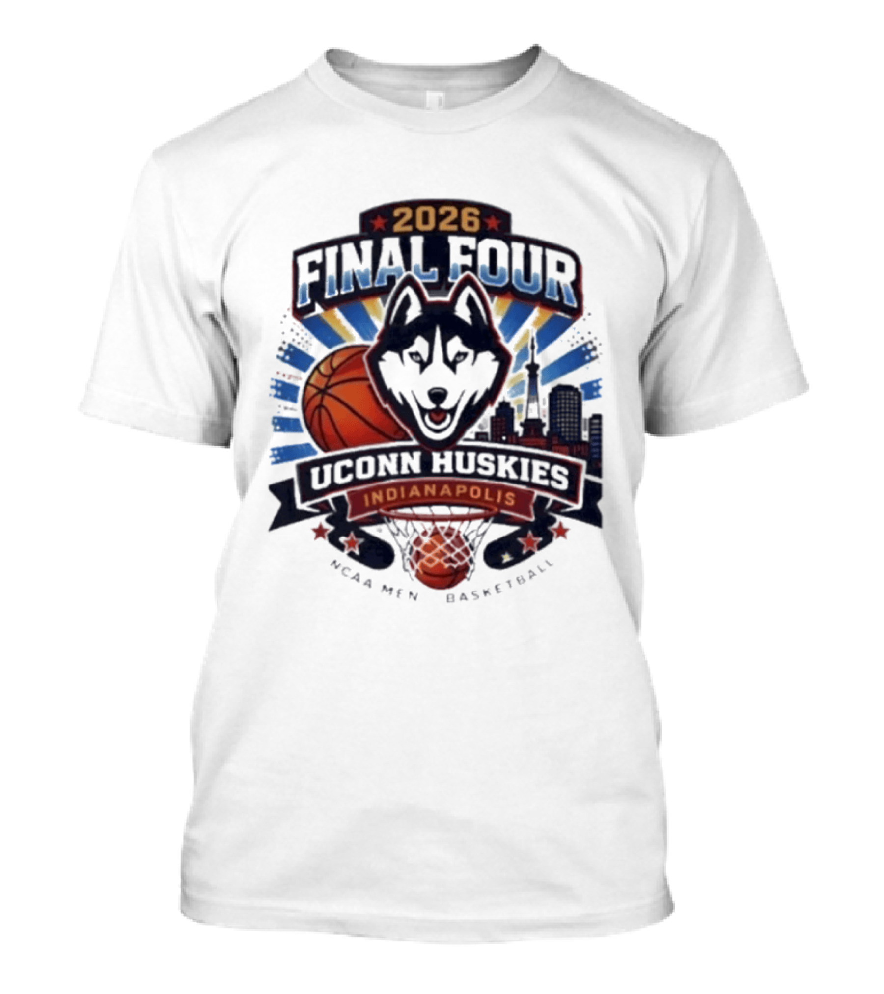 2026 Final Four Uconn Huskies Indianapolis NCAA Men's Basketball T-Shirt