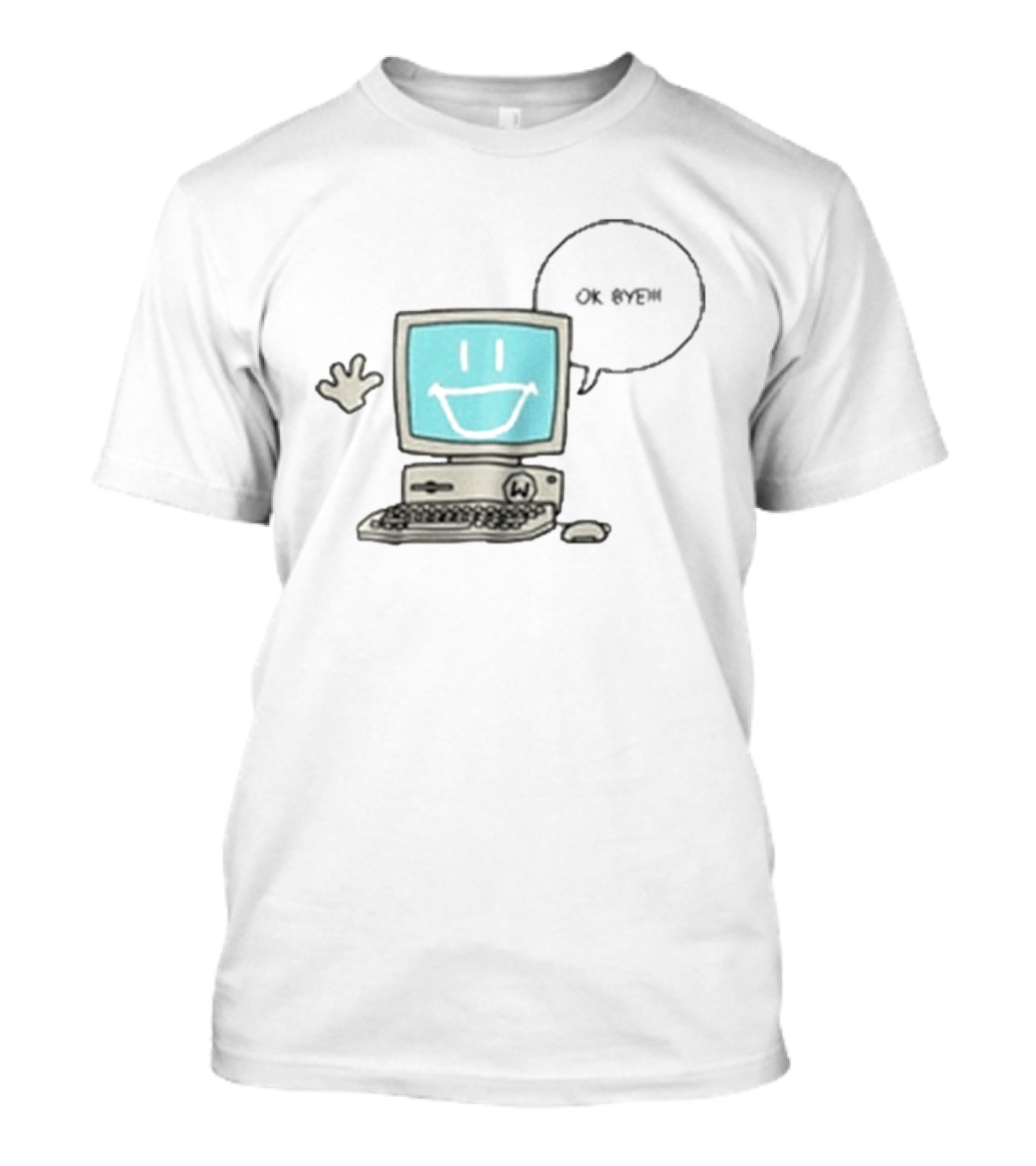 Windscribe Ok Bye Smiling Computer Icon With Speech Bubble T-Shirt