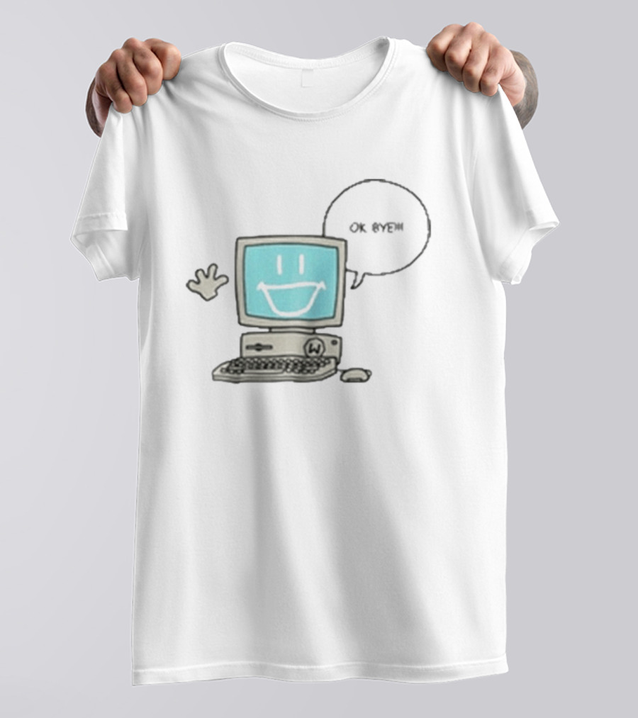 Windscribe Ok Bye Smiling Computer Icon With Speech Bubble T-Shirt