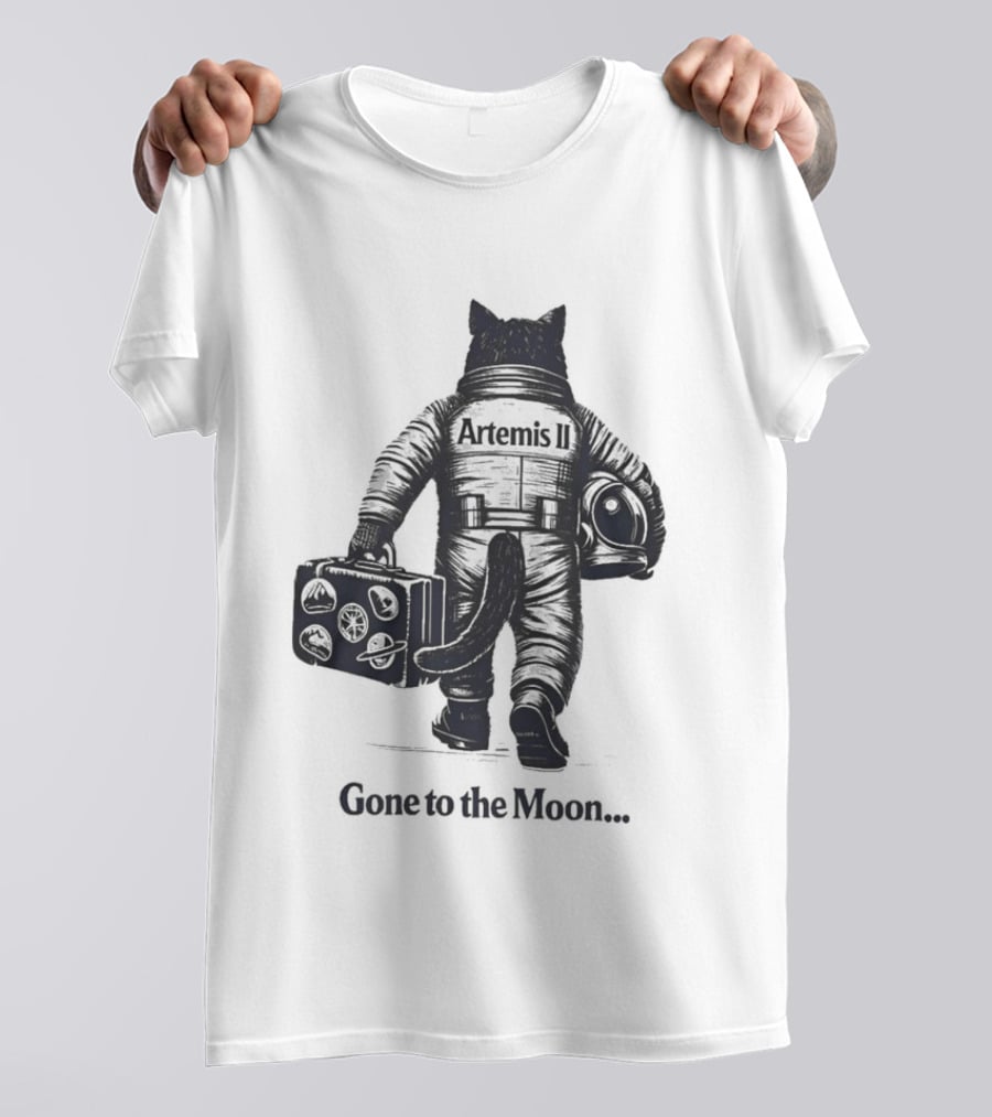 Artemis II Moon Mission Cat Astronaut Gone To The Moon T-Shirt