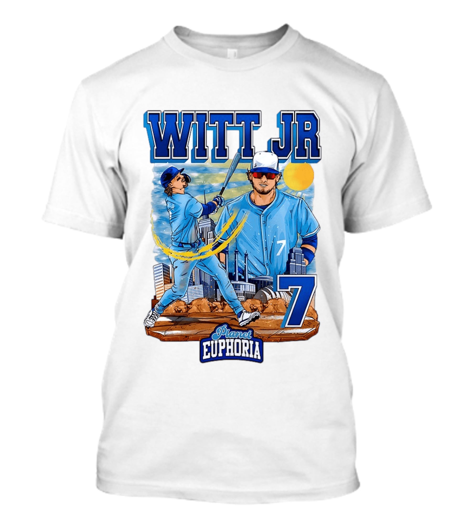 Witt Jr Kansas City Royals Planet Euphoria Baseball 7 T-Shirt