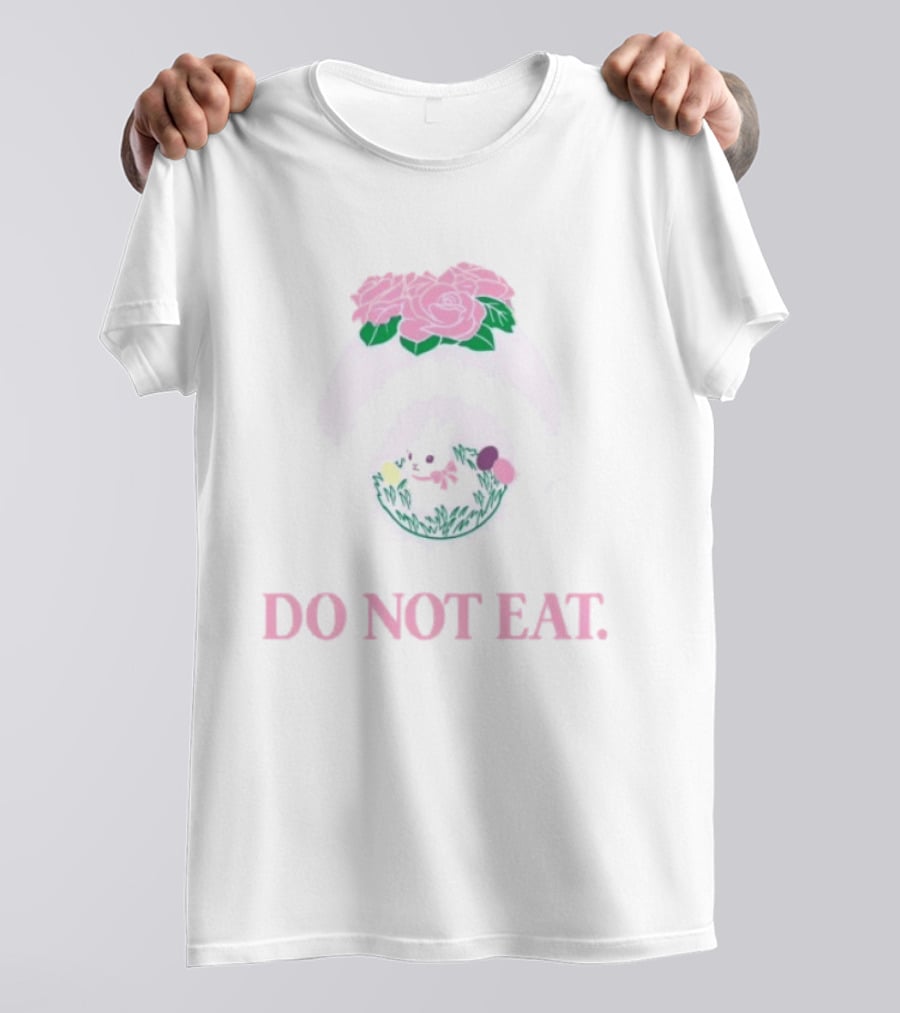 Do Not Eat Sugar Egg Bunny Floral Motif T-Shirt