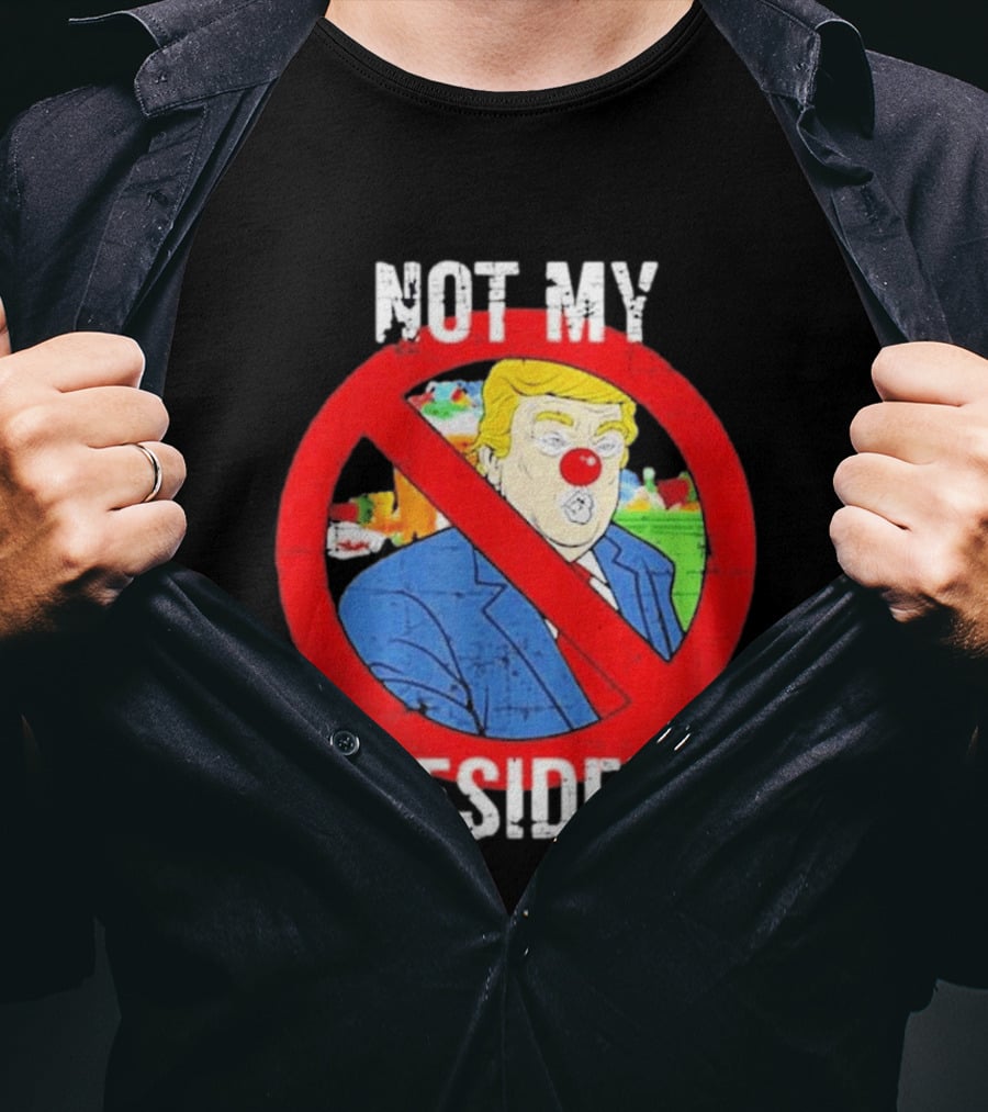 Not My President Trump Clown Red Circle T-Shirt