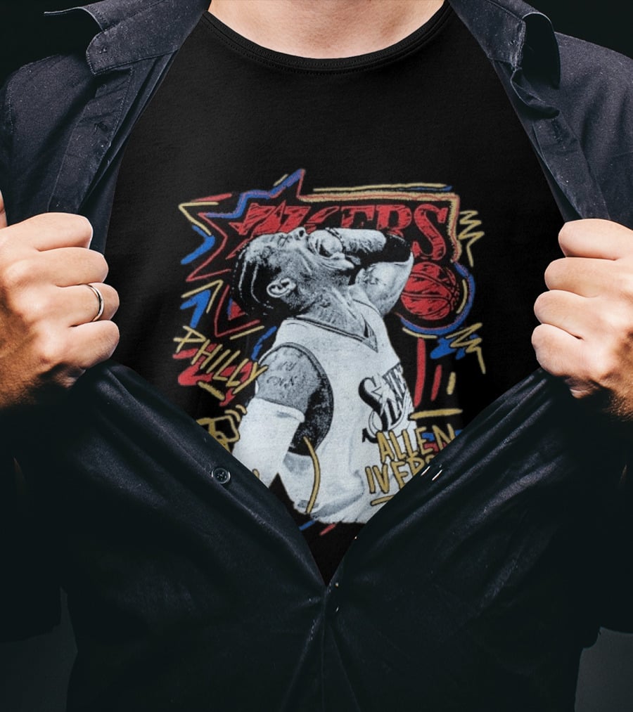 Philadelphia 76ers Allen Iverson Philly Mitchell Ness Chalked Up T-Shirt