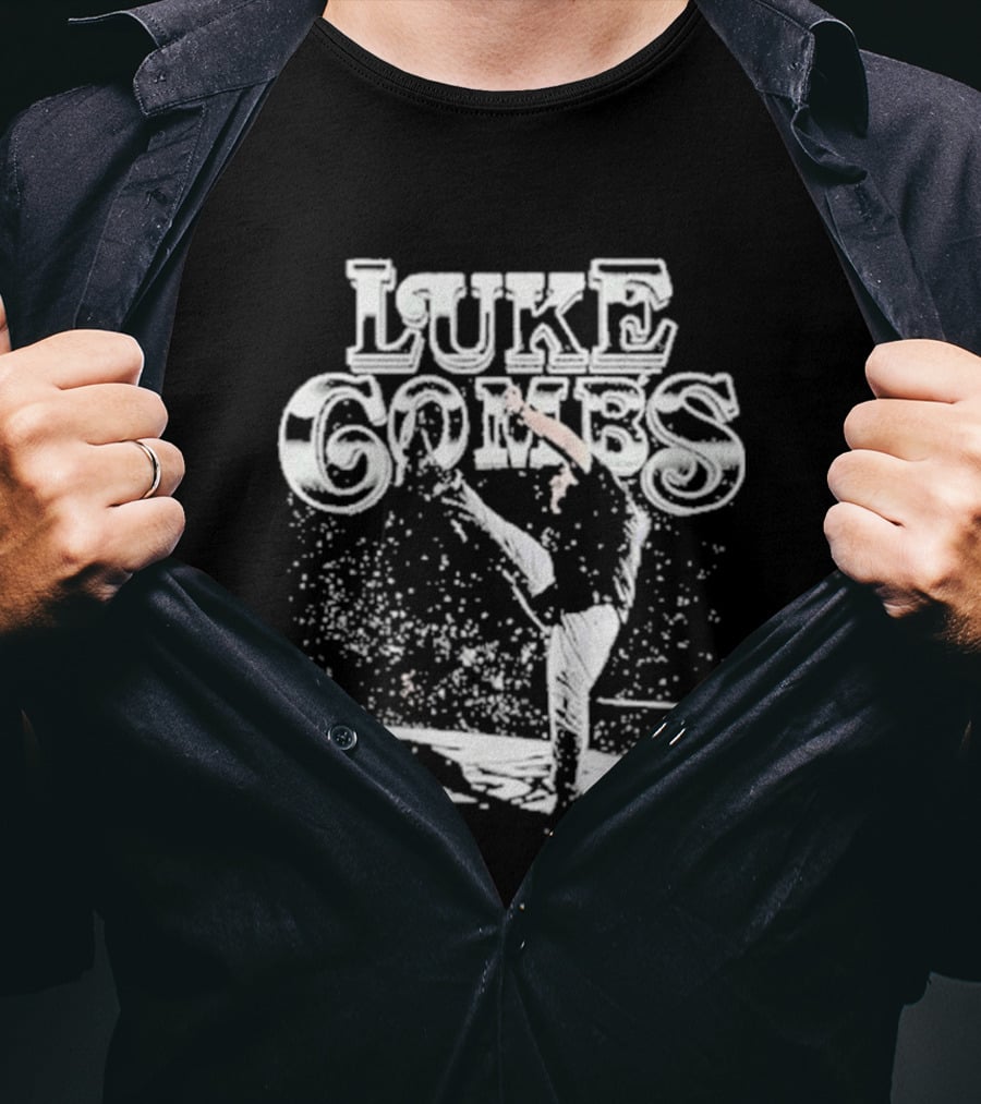 Luke Combs Stage Performance Art With Microphone And Hands Up Gesture T-Shirt