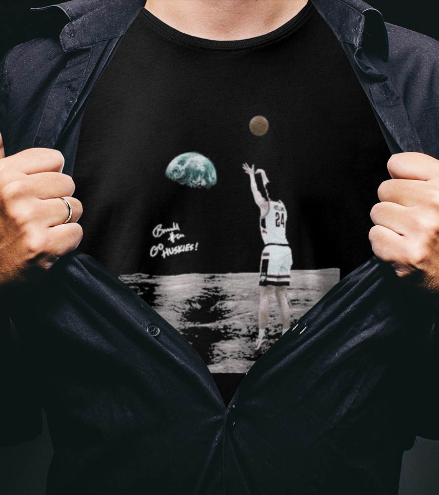 Braylon Mullins UConn Moon Shot Basketball Slam Dunk T-Shirt