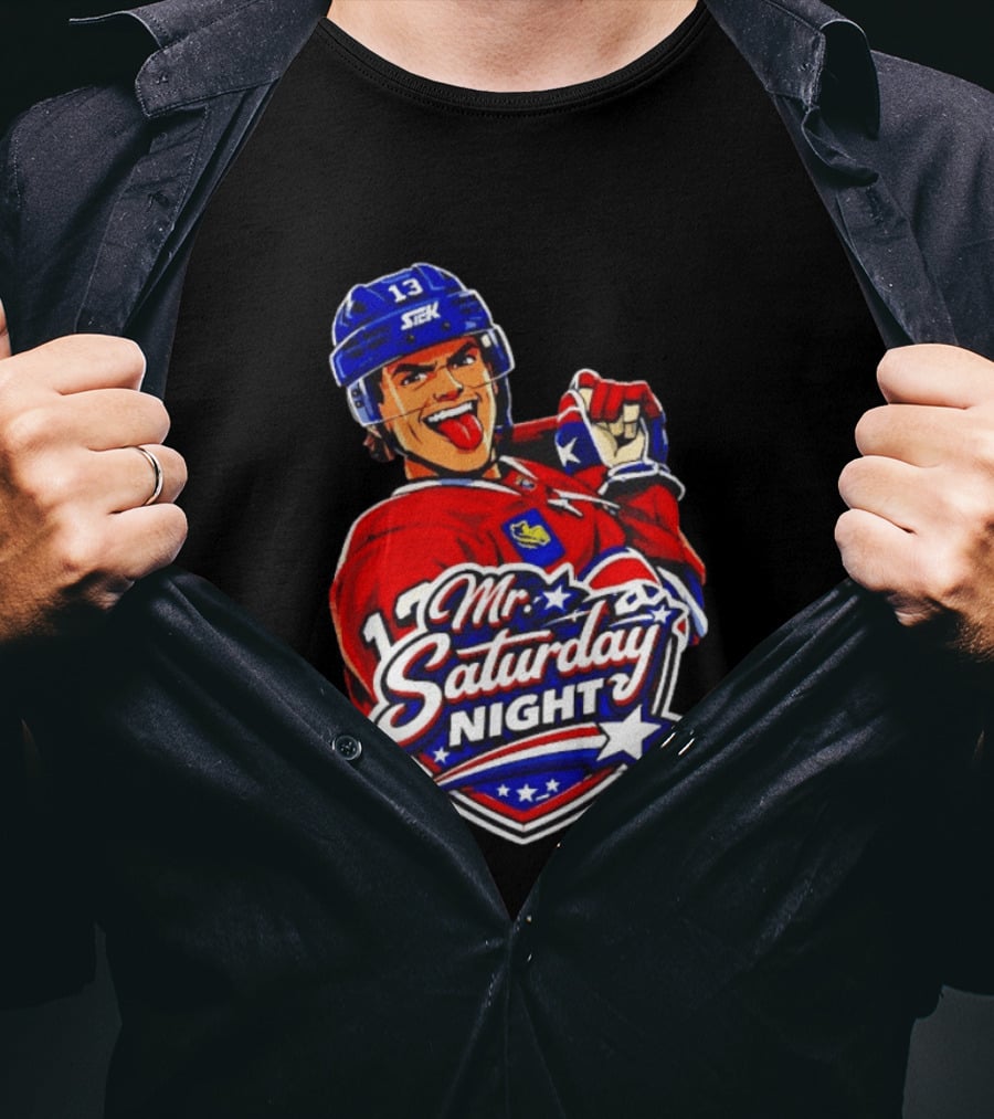 Mr. Saturday Night Cole Caufield Montreal Canadiens Hockey Player Celebration T-Shirt