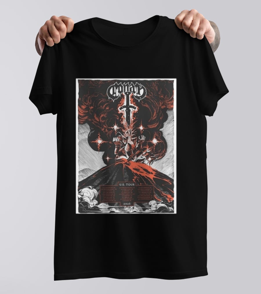 Conan US Tour 2026 Volcanic Knight Imagery City Dates T-Shirt