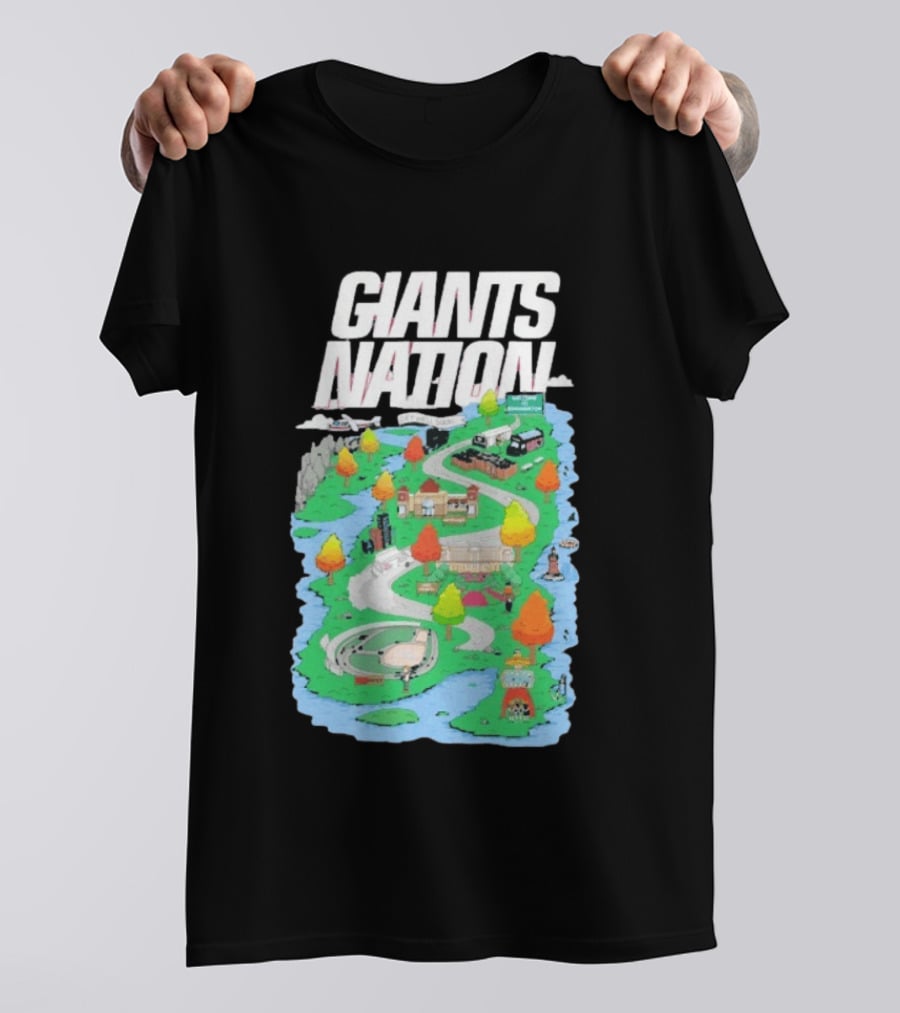 New York Giants Nation Roadmap Scenic Tour T-Shirt