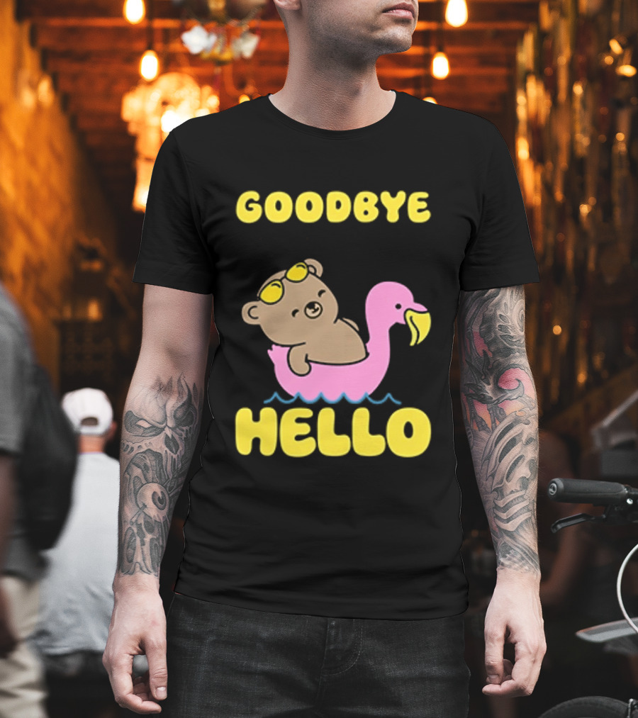 Goodbye Seasonal Depression Hello Body Dysmorphia Bear On Flamingo 2026 T-Shirt