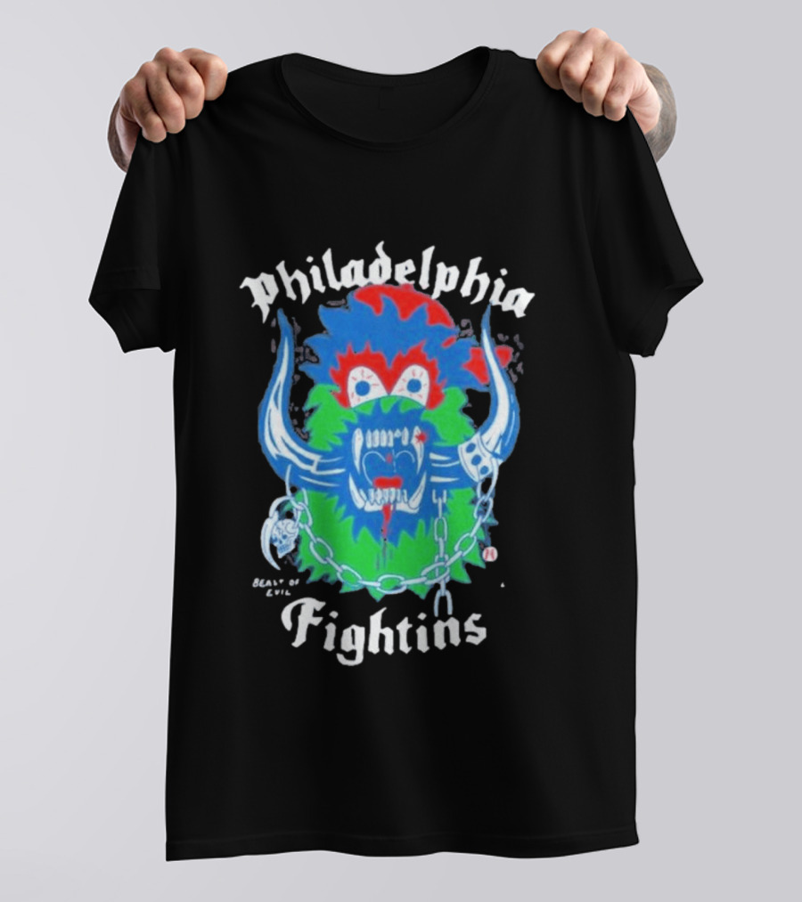 Philadelphia Heavyslime Beast Of Evil Fightins Teeth Chains Monster T-Shirt