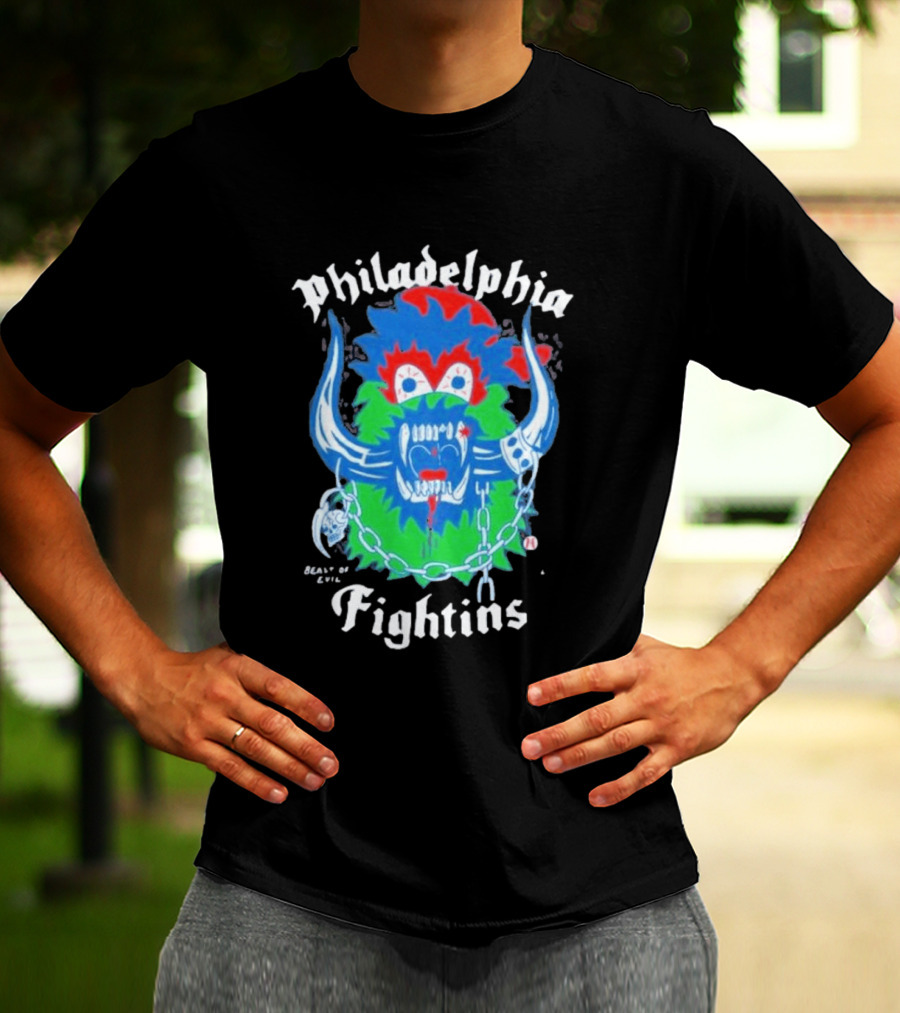 Philadelphia Heavyslime Beast Of Evil Fightins Teeth Chains Monster T-Shirt