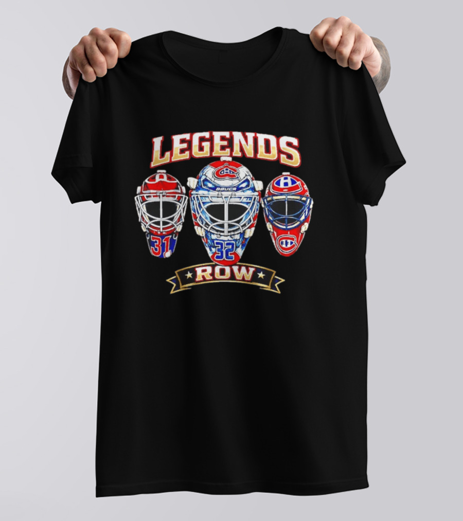 Legends Row Montreal Canadiens Hockey Mask 31 32 T-Shirt