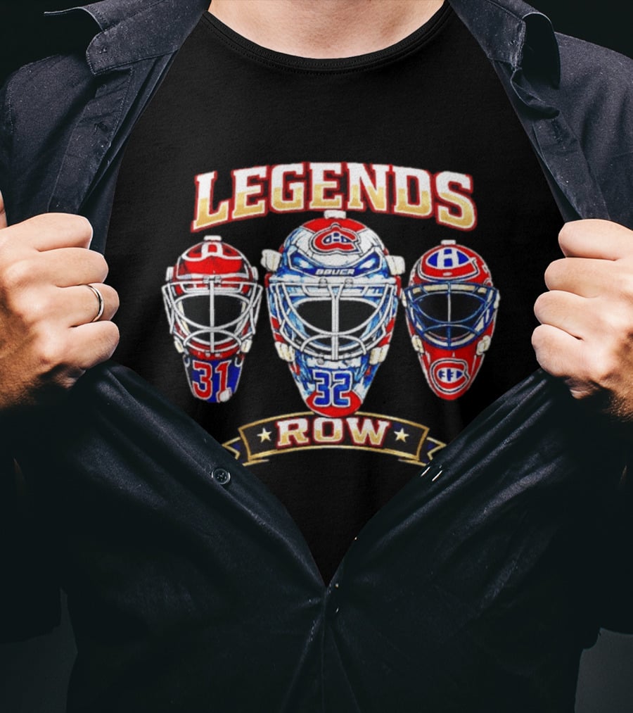Legends Row Montreal Canadiens Hockey Mask 31 32 T-Shirt