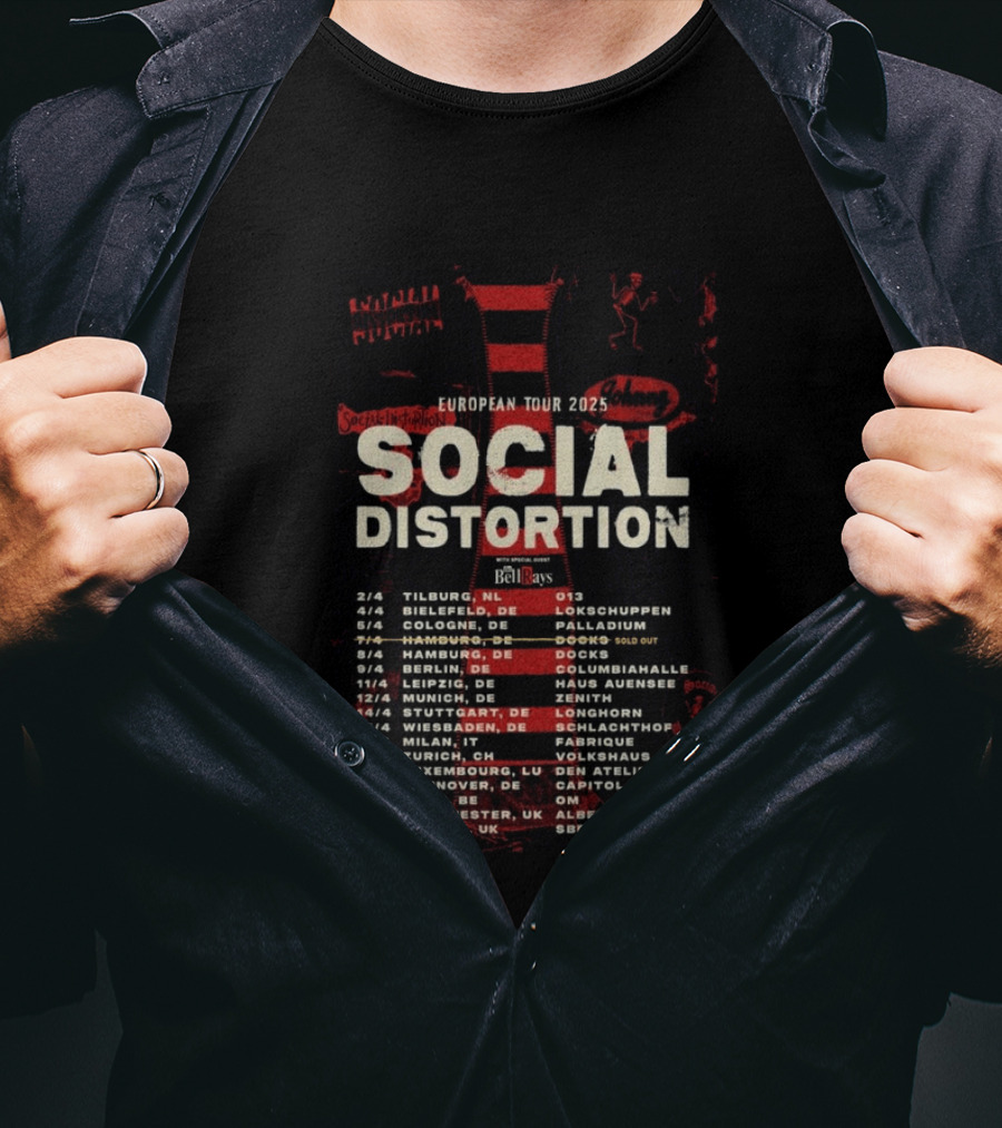 Social Distortion European Tour 2025 Tilburg Berlin Manchester London Dates Venues T-Shirt