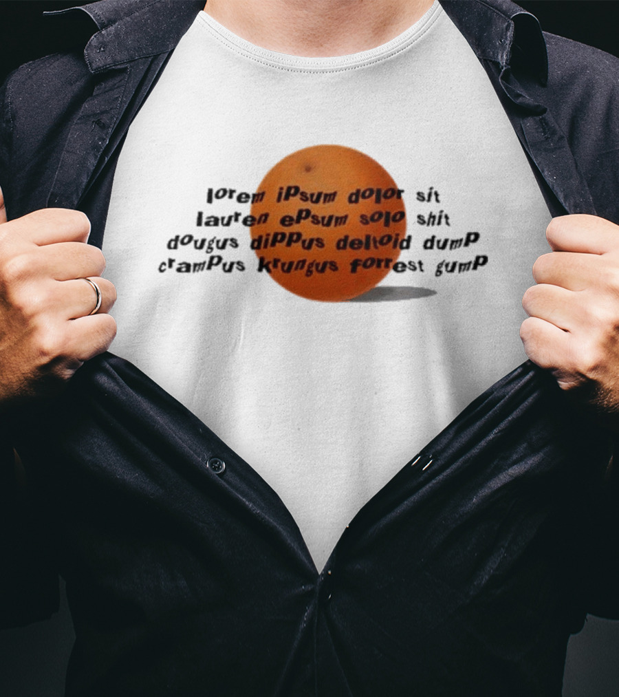 Dftba Drawfee Lorem Ipsum Orange Sphere T-Shirt
