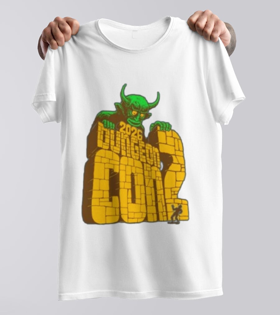2026 Dungeon Con 2 Goodman Games Logo Green Monster T-Shirt