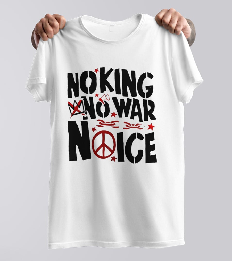 No King No War Peace Symbol Chain And Crown T-Shirt
