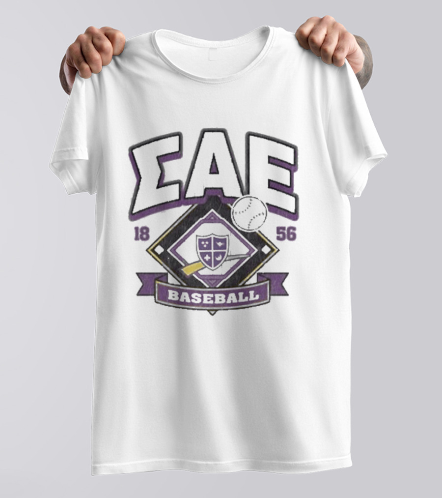 Sigma Alpha Epsilon SAE 1856 Baseball Crest T-Shirt