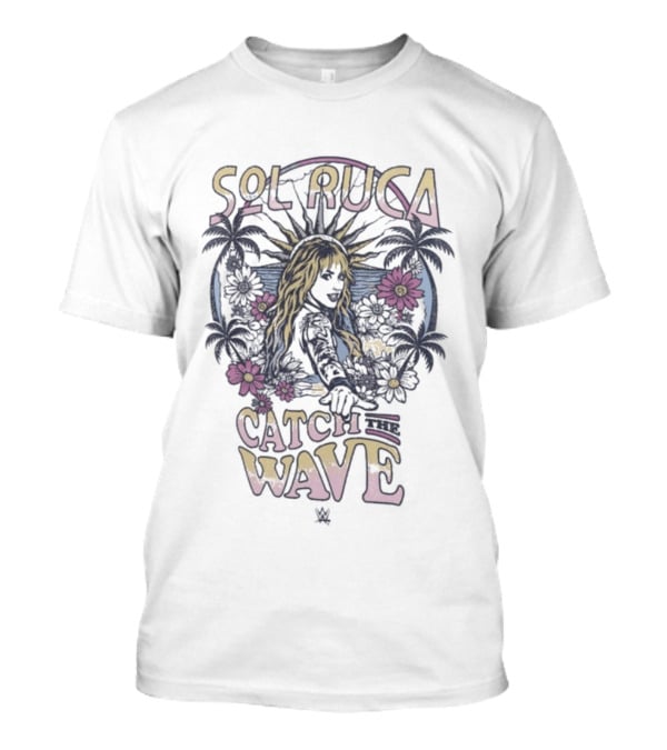 Sol Ruca Catch The Wave Erin Andrews Women's Wear Beach Vibes Tropical Flowers T-Shirt