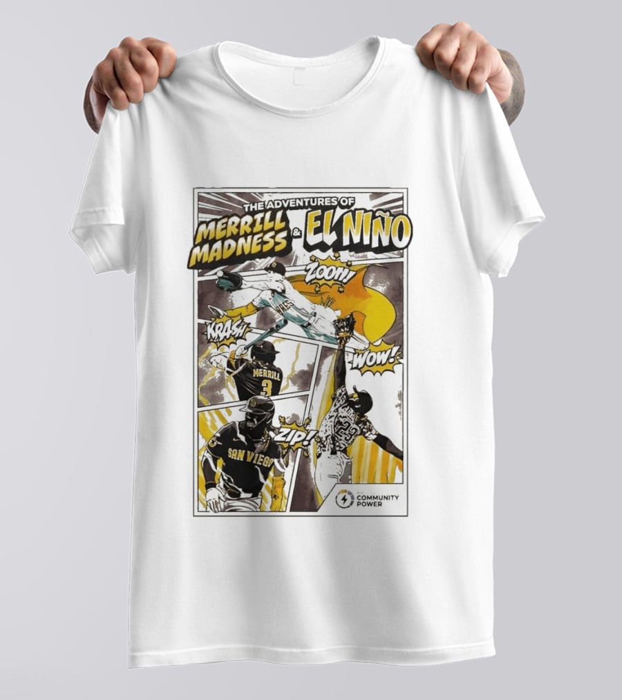 The Adventures Of Merrill Madness And El Niño San Diego Padres Comic Style 2026 T-Shirt
